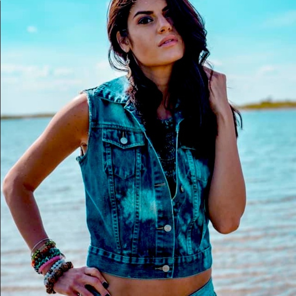 Demon bleached jacket - looks like Guess